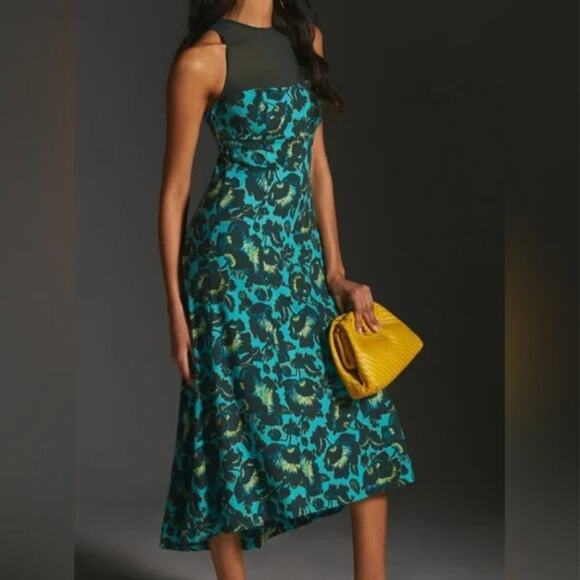 Anthropologie Maeve NWT Mesh Halter Midi Dress Size XL - Picture 2 of 11